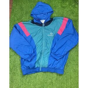 Vintage Sergio Tacchini Windbreaker SZ 40 Track Tennis‎ 80s Italian Color Block